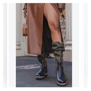 New! Aquatalia Marlo Water Resistant Knee High Boot Black Olive Size 9.5 DD529
